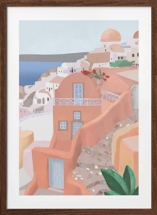 Santorini Framed Art Modern Wall Decor