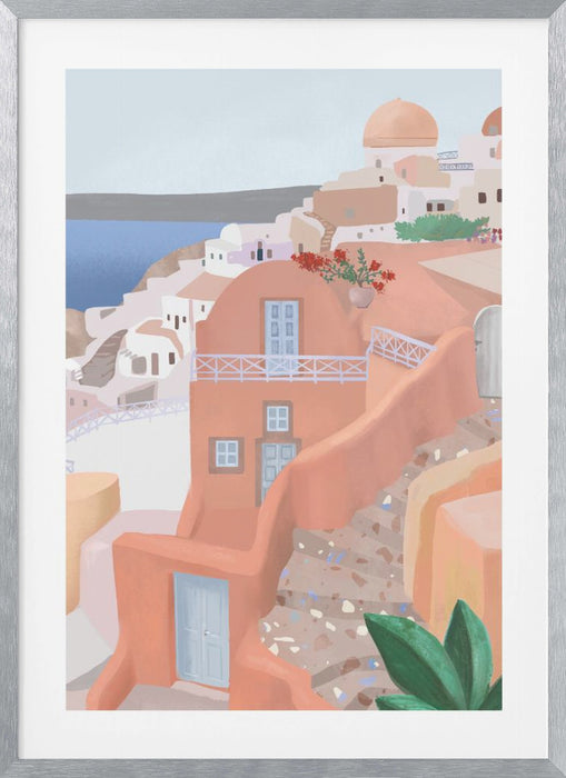 Santorini Framed Art Modern Wall Decor