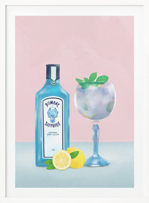 Gin Cocktail Framed Art Modern Wall Decor