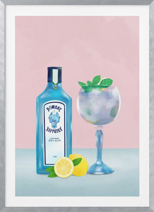 Gin Cocktail Framed Art Modern Wall Decor