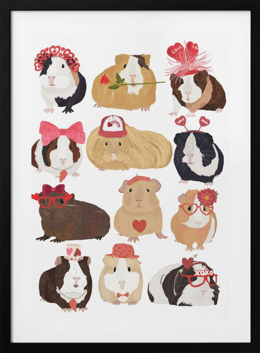 Love Guinea Pigs Framed Art Wall Decor