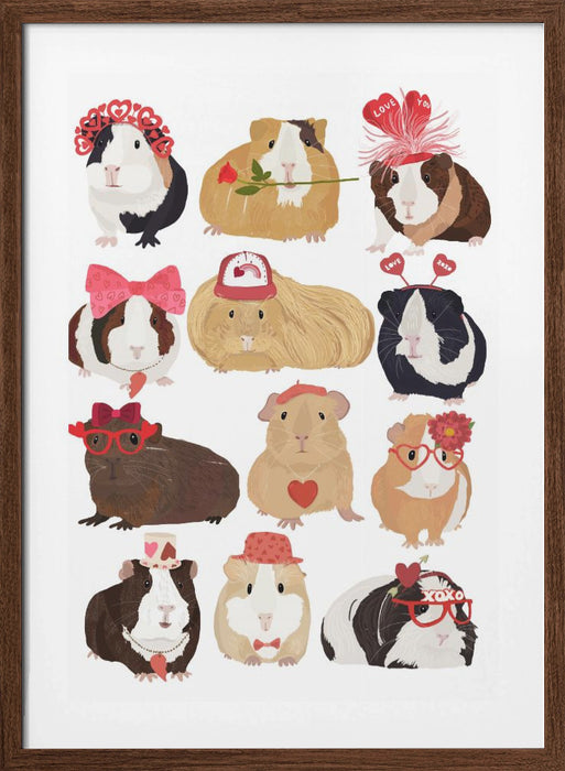 Love Guinea Pigs Framed Art Wall Decor