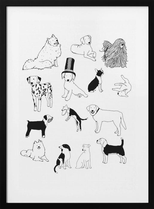 Dogs Framed Art Modern Wall Decor