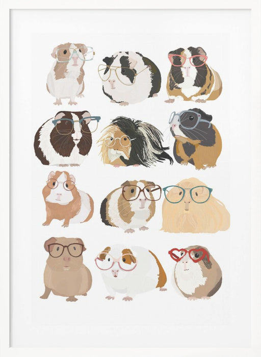 Guinea Pig in Glasses Framed Art Wall Decor