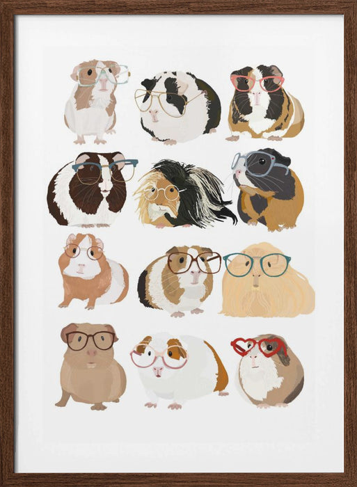 Guinea Pig in Glasses Framed Art Wall Decor