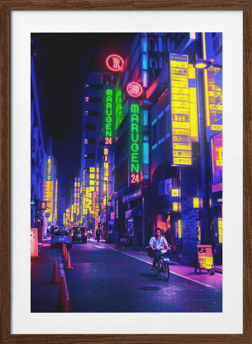 Neon Street Framed Art Modern Wall Decor