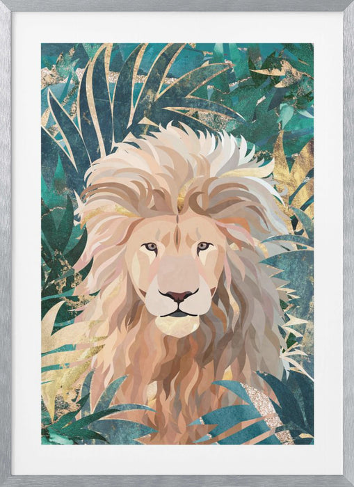 Lion Jungle 2 Framed Art Modern Wall Decor