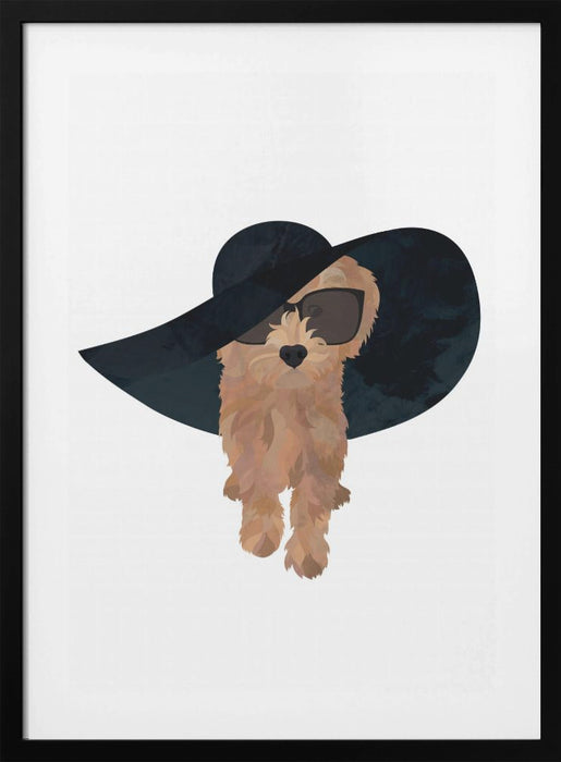 Cockapoo Sun Hat Framed Art Wall Decor