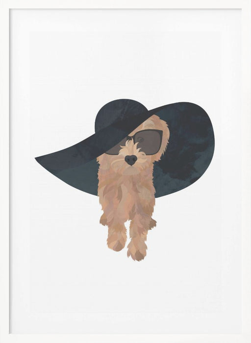 Cockapoo Sun Hat Framed Art Wall Decor