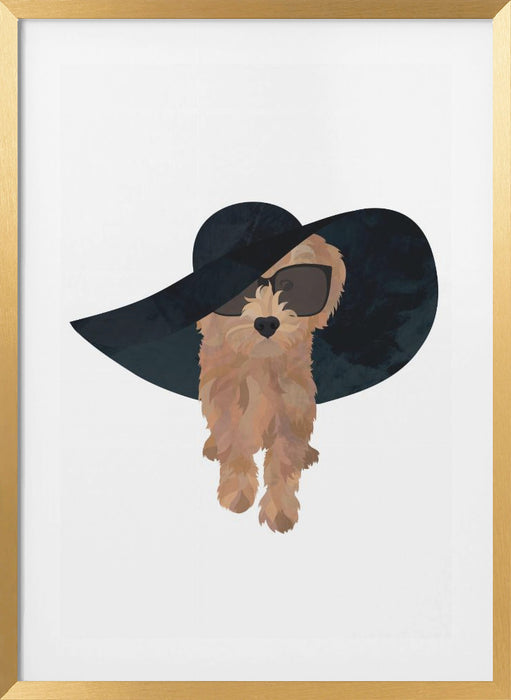 Cockapoo Sun Hat Framed Art Wall Decor