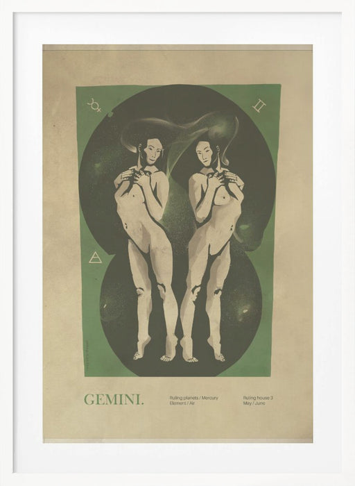 Gemini print Framed Art Wall Decor