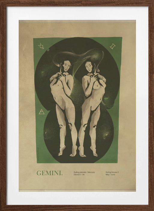 Gemini print Framed Art Wall Decor