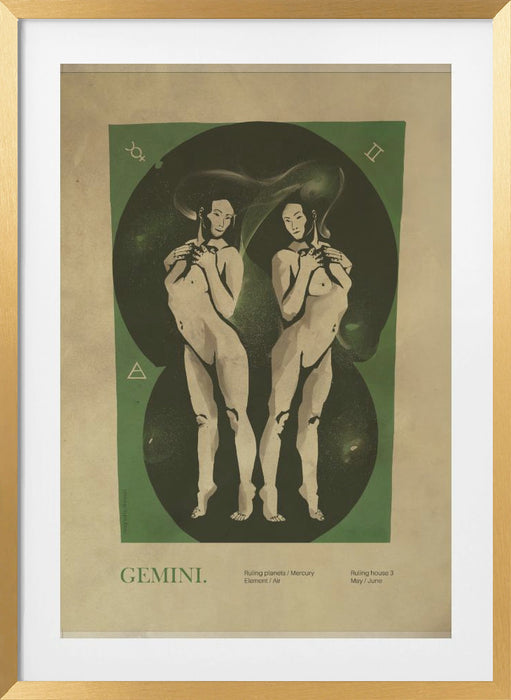 Gemini print Framed Art Wall Decor