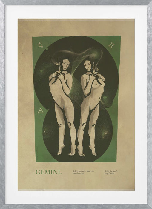 Gemini print Framed Art Wall Decor