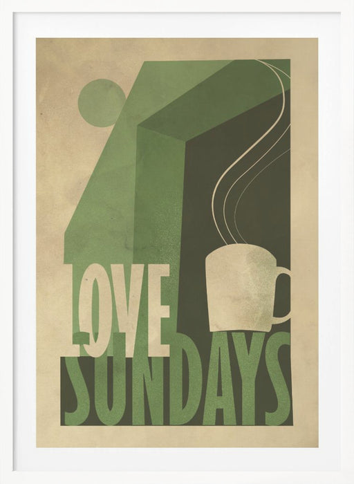 Love Sunday print Framed Art Modern Wall Decor