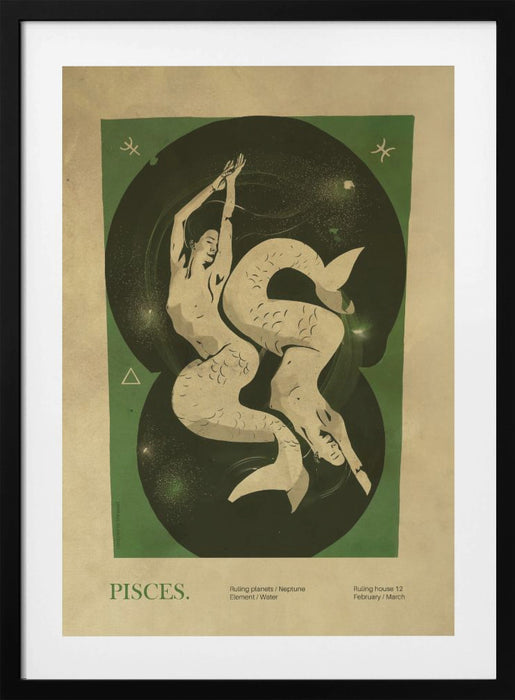 Pisces print Framed Art Wall Decor