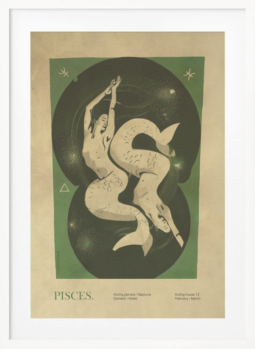 Pisces print Framed Art Wall Decor