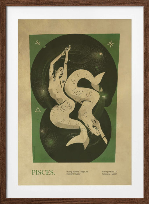 Pisces print Framed Art Wall Decor