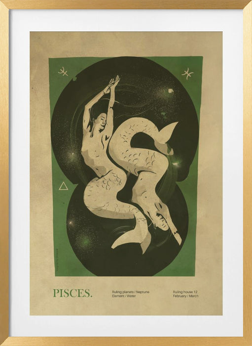 Pisces print Framed Art Wall Decor