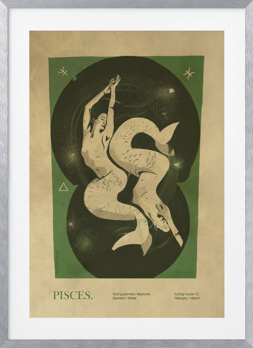 Pisces print Framed Art Wall Decor