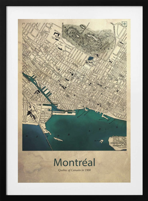 Montreal map Framed Art Modern Wall Decor