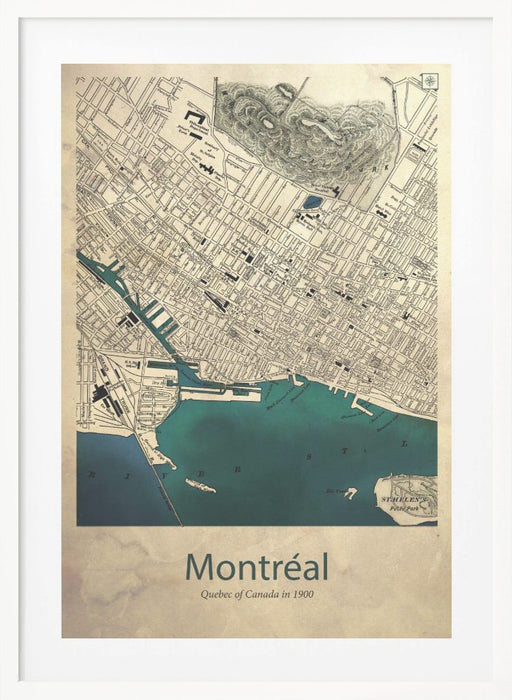 Montreal map Framed Art Modern Wall Decor