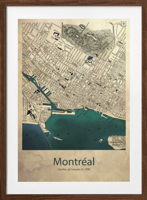 Montreal map Framed Art Modern Wall Decor