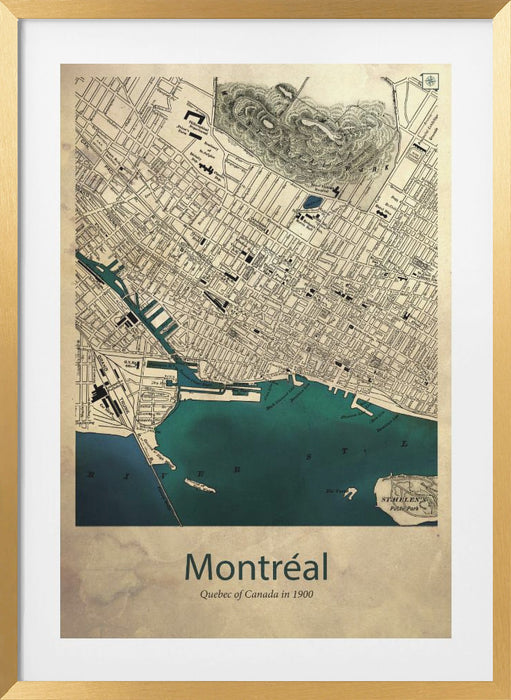 Montreal map Framed Art Modern Wall Decor