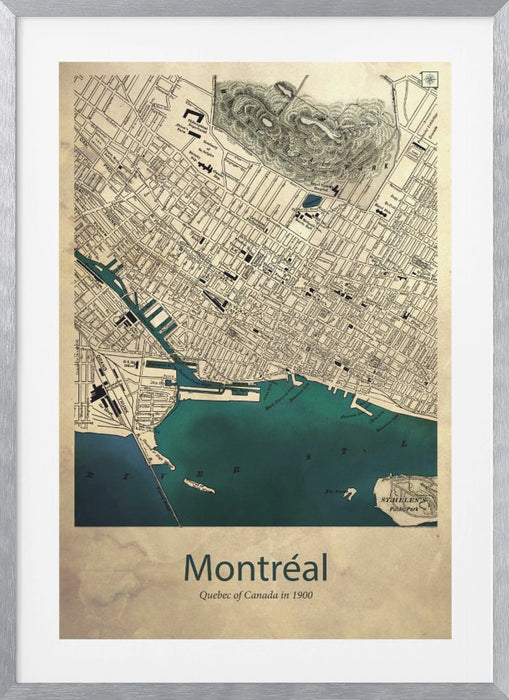 Montreal map Framed Art Modern Wall Decor