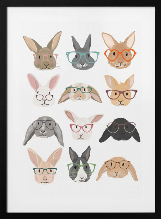 H Rabbits 2 Framed Art Wall Decor