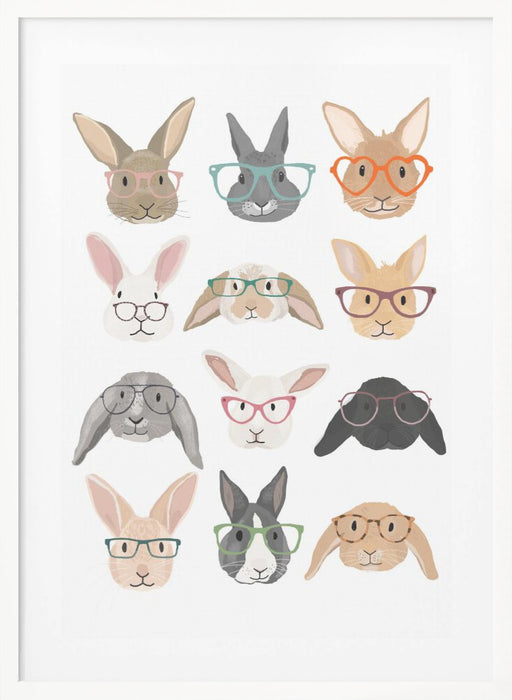 H Rabbits 2 Framed Art Wall Decor