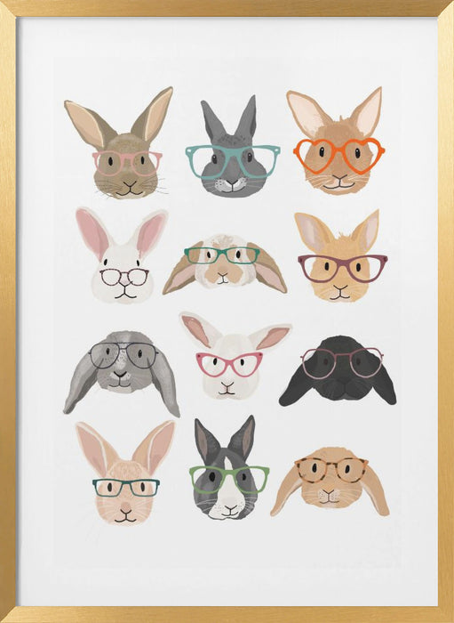 H Rabbits 2 Framed Art Wall Decor