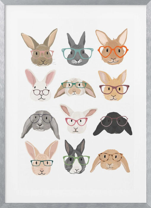 H Rabbits 2 Framed Art Wall Decor