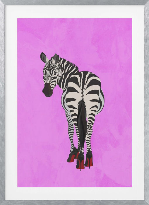 Zebra Shoes pink Framed Art Wall Decor