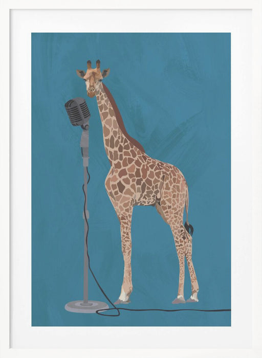 Giraffe Microphone Pink 2 01 Framed Art Wall Decor