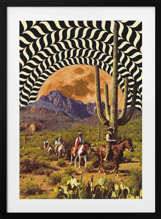 Illusionary Cowboys Framed Art Modern Wall Decor