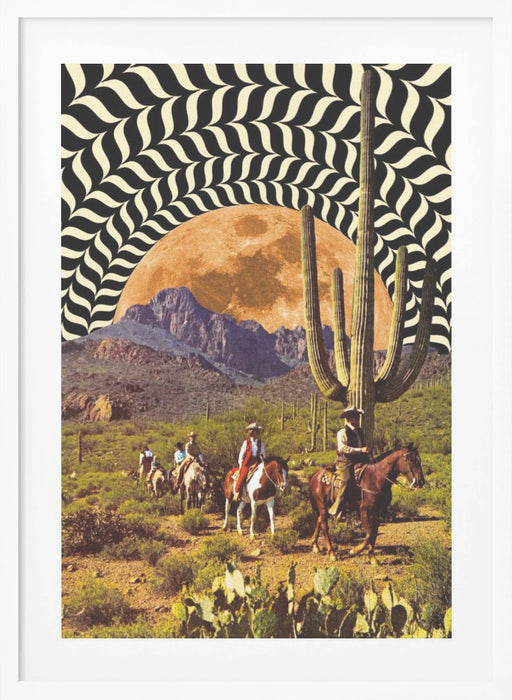 Illusionary Cowboys Framed Art Modern Wall Decor