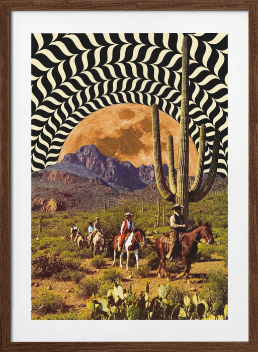 Illusionary Cowboys Framed Art Modern Wall Decor