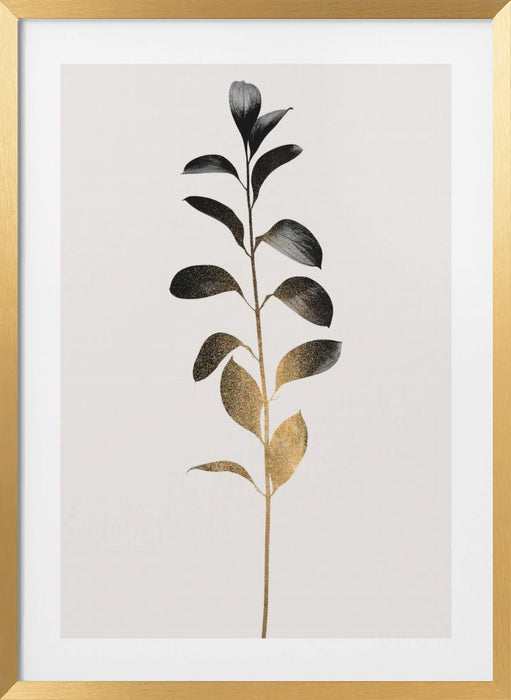 Monochromatica No.9   Dark Gold Framed Art Modern Wall Decor