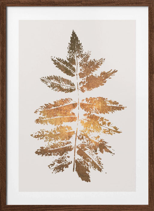 Oak Leaf Print   Gold Framed Art Modern Wall Decor