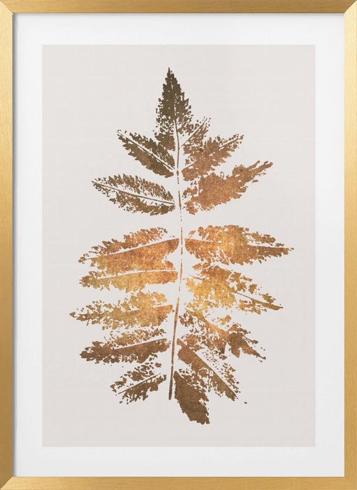 Oak Leaf Print   Gold Framed Art Modern Wall Decor