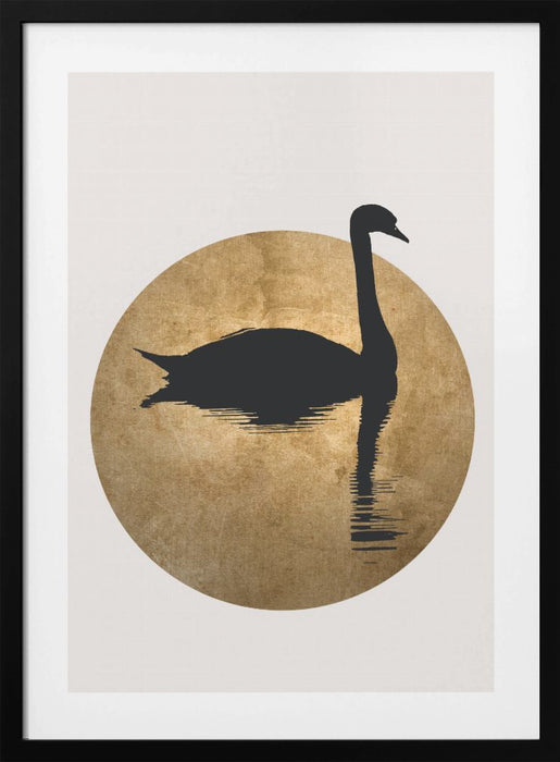 The Swan Gold Framed Art Wall Decor