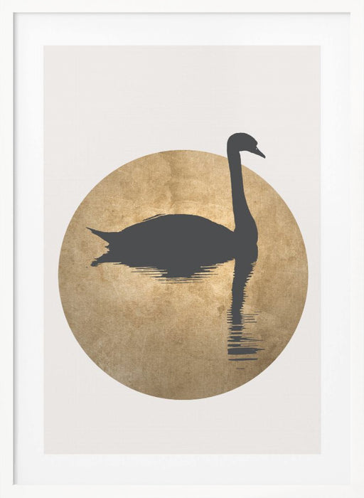 The Swan Gold Framed Art Wall Decor