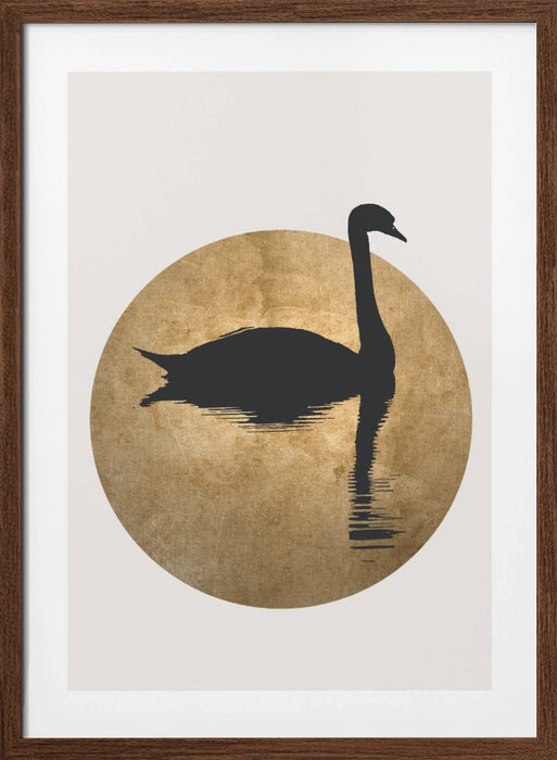 The Swan Gold Framed Art Wall Decor