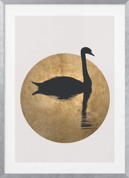 The Swan Gold Framed Art Wall Decor