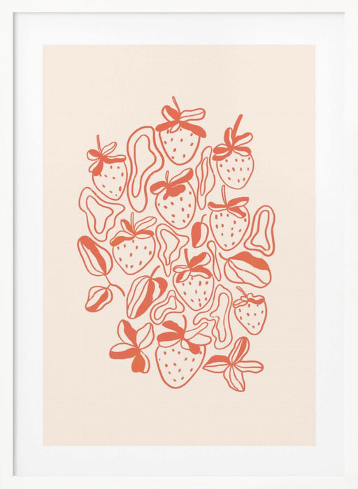 Strawberries Framed Art Modern Wall Decor