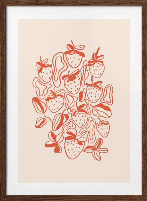 Strawberries Framed Art Modern Wall Decor