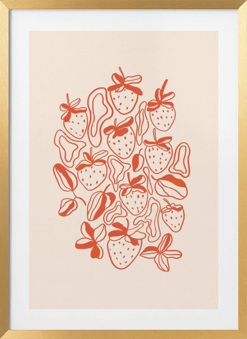 Strawberries Framed Art Modern Wall Decor