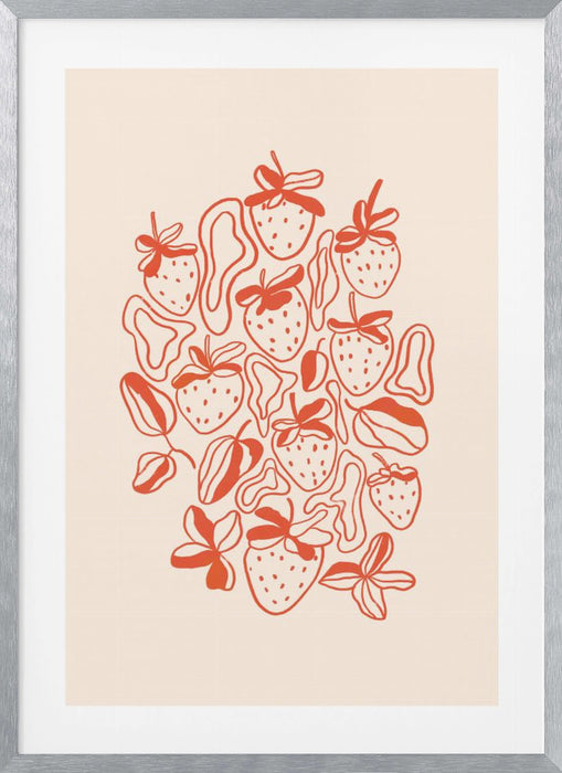 Strawberries Framed Art Modern Wall Decor