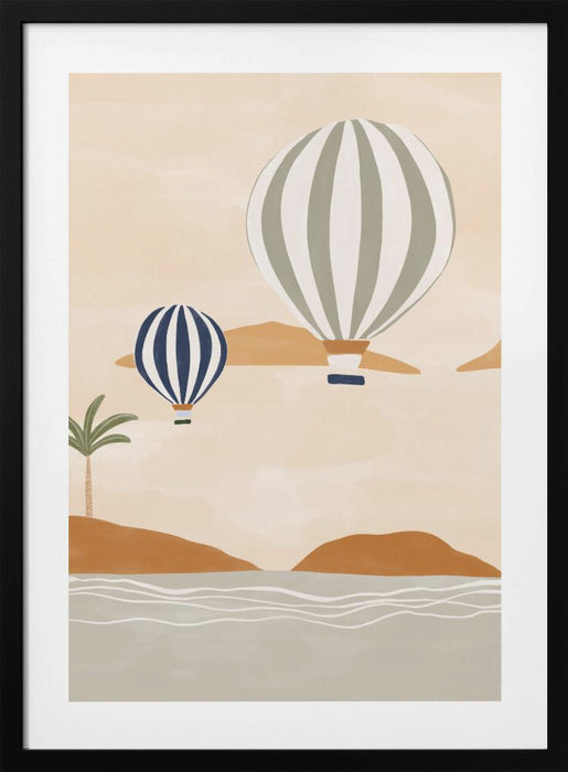 Airballoons In Dessert Framed Art Modern Wall Decor